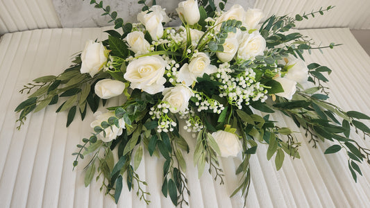 Arbour white rose flower arrangement